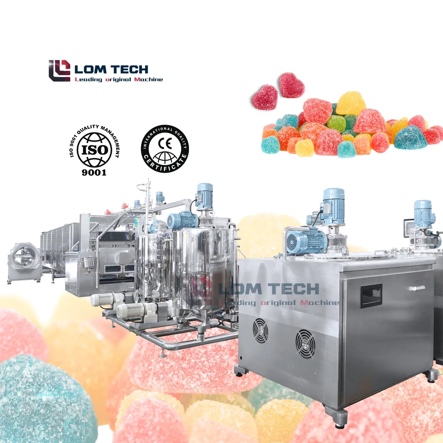15000PCS/H 150kg Per Hour Jelly Vitamin 2 Colour Layer Cooling Center Filling Gummy Bear Candy Making Machine