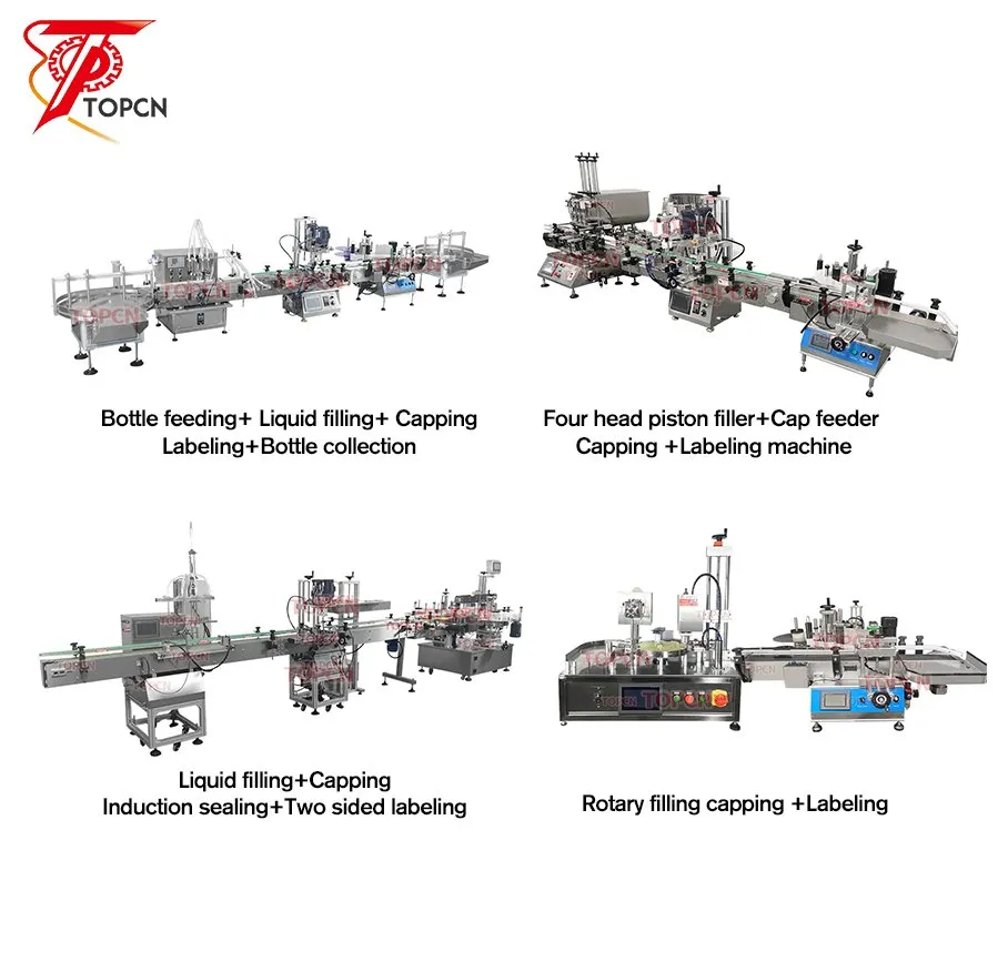Automatic Jelly Body Butter Liquid Detergent Shampoo Lotion Tabletop Linear Filling Capping Label Machine with Bottle Sorting